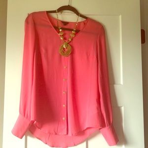 Pink, Pink, Pink!!  Long sleeve-slit top!